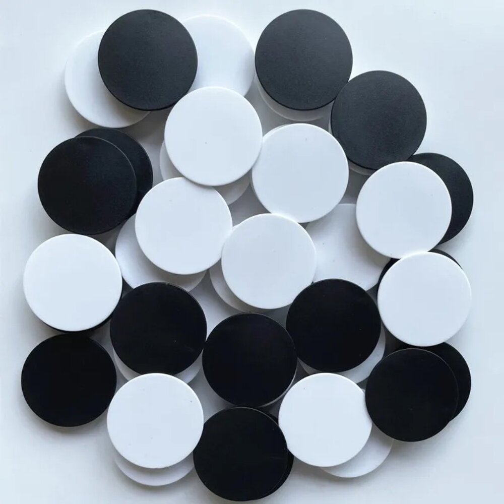Black and White Round Magnetic Cable Clips - Brand: